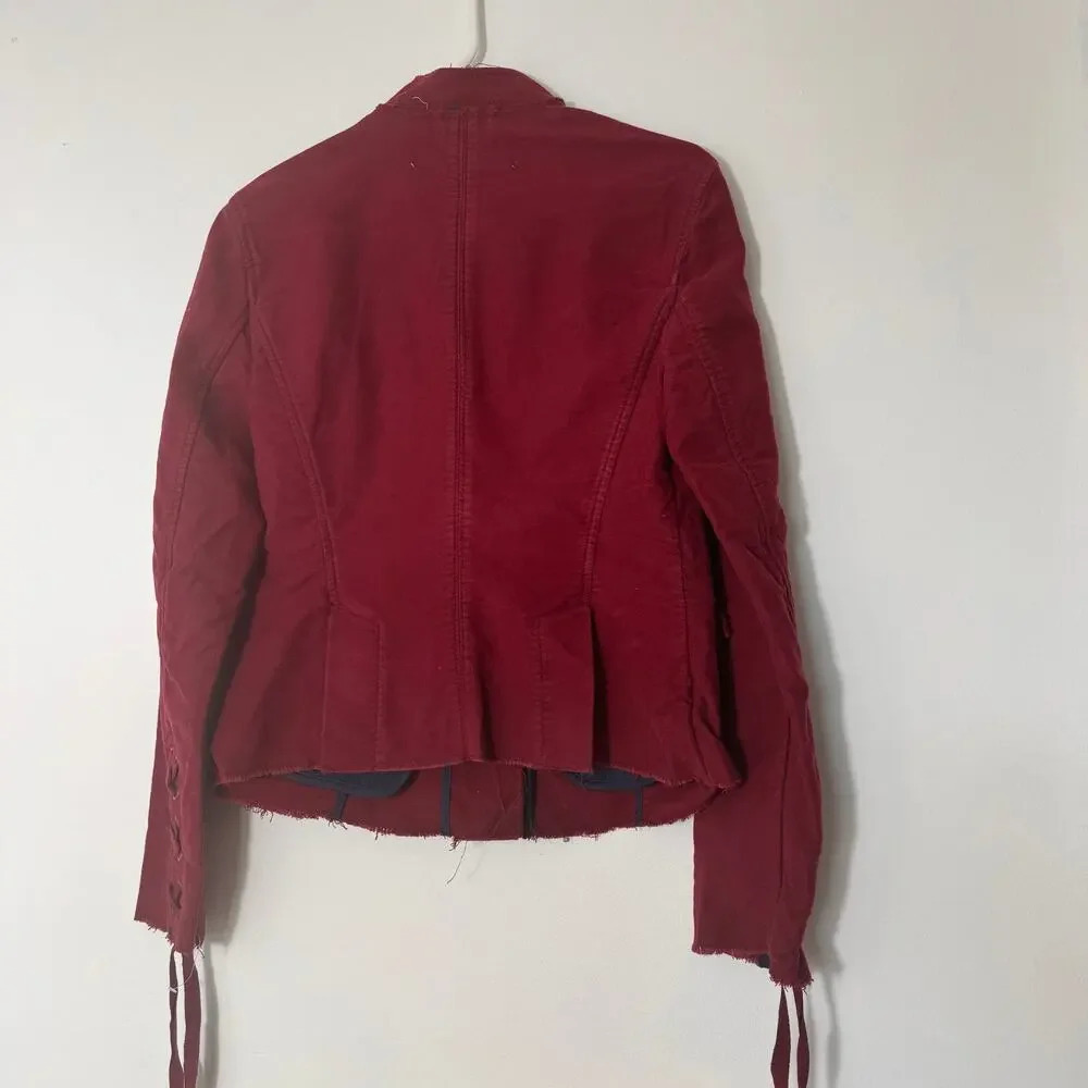 Free people Red Ella women’s utility‎ Jacket military style size XS - Picture 9 of 12